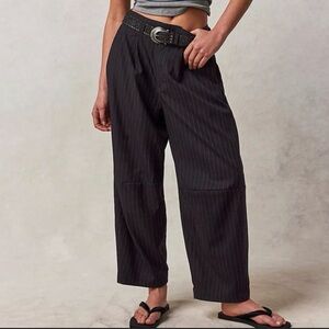 Free People Turning Point trouser barrel wide leg Midnight size 12